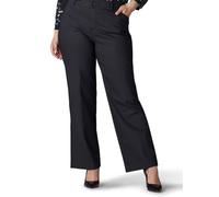 Lee Women's Plus Size Flex Motion Regular Fit Trouser Pant, Black, 20 Petite