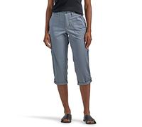 Lee Women's Plus Size Ultra Lux Comfort with Flex-to-go Cargo Capri Pant, Tech Gray, 22