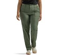 Lee Women's Plus Size Ultra Lux Comfort with Flex-to-go Utility Pant, Olive Grove, 22 Plus