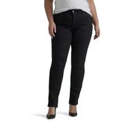 Lee Women's Regular Fit Straight Leg Jean, Black, 22 Plus Long