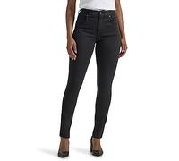Lee Women's Regular Fit Straight Leg Jean, Black, 22 Plus Long