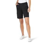 Lee Women's Relaxed Fit Avey Knit Waist Cargo Bermuda Short, Black, 4