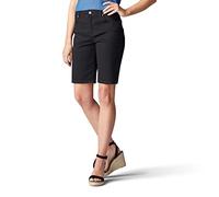 Lee Women's Relaxed Fit Bermuda Short Denim, Black, 14