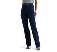 Lee Women's Relaxed-fit Side Elastic Tapered-Leg Jean, Dark Indigo, 10 Short