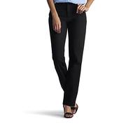 Lee Women's Relaxed Fit Straight Leg Jean, Black Cotton, 16 Short