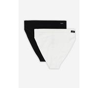 Lee Womens Seamless High Leg Briefs in Black/White | Soft, Stretchy & Comfortable Underwear with Moisture Wick Technology | Ribbed Style Multipack of 2
