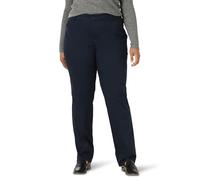 Lee Women's Size Wrinkle Free Relaxed Fit Straight Leg Pant, Imperial Blue, 30 Plus Medium