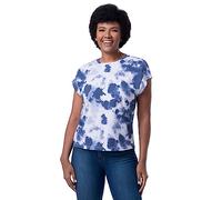 Lee Women's Soft Shoulder Short Sleeve T-Shirt, Blue Tie Dye, Large