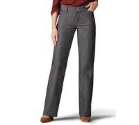 Lee Women's Ultra Lux Comfort with Flex Motion Trouser Pant, Carbon Rinse, 16 Short