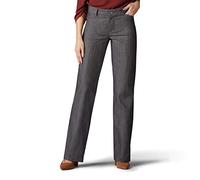 Lee Women's Ultra Lux Comfort with Flex Motion Trouser Pant, Carbon Rinse, 4 US