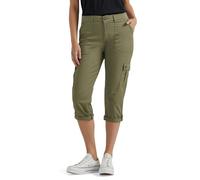 Lee Women's Ultra Lux Comfort with Flex-to-go Cargo Capri Pant, Deep Lichen Green, 14 US