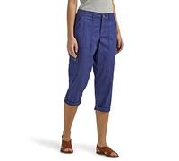 Lee Women's Ultra Lux Comfort with Flex-to-go Cargo Capri Pant, Medieval Blue, 12 US