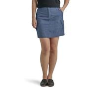 Lee Women's Ultra Lux Comfort with Flex-to-go Cargo Skort, Chambray, 10
