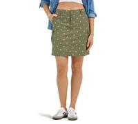 Lee Women's Ultra Lux Comfort with Flex-to-go Cargo Skort, Olive Grove Block Print, 12