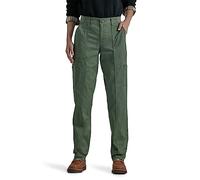 Lee Women's Ultra Lux Comfort with Flex-to-go Utility Pant, Olive Grove, 14