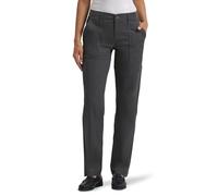 Lee Women's Ultra Lux Comfort with Flex-to-go Utility Pant, Static Gray, 10 Short