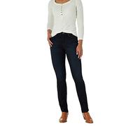 Lee Women's Ultra Lux Mid-Rise Slim Fit Straight Leg Jean, Dark and Hazy, 18
