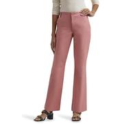 Lee Women's Wrinkle Free Mid Rise Bootcut Pant, Mallory - Med Pink/Rose, 12 US