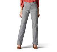Lee Women's Wrinkle Free Relaxed Fit Straight Leg Pant, Ash Heather, 10 US