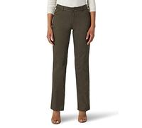 Lee Women's Wrinkle Free Relaxed Fit Straight Leg Pant, Frontier Olive, 12 Long