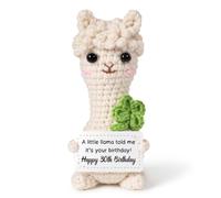 Leebbsin 30th Birthday Gifts for Women Men, Happy 30th Bday Decorations | "A Little Llama Told Me It’s Your Birthday" Llama Crochet Decor, 30 Year Old Bday Decor Keepsake Gift for Mum Dad Friend