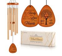 Leebbsin 40th Wedding Anniversary Wind Chime, Happy 40th Anniversary Romantic Gifts for Couple, Parents, Wife, Husband, Friends, Ruby Wedding Anniversary's Keepsake Gifts Ideas-Large 36''