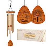Leebbsin 40th Wedding Anniversary Wind Chime, Happy 40th Anniversary Romantic Gifts for Couple, Parents, Wife, Husband, Friends, Ruby Wedding Anniversary's Keepsake Gifts Ideas