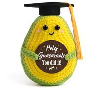Leebbsin Funny Graduation Gift for Her Him, Graduation Emotional Support Avocado Crochet Decor - Holy Guacamole You Did It, Nursery, High School, University, Masters, or PHD Graduation Gifts