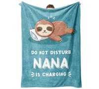 Leebbsin Funny Nana Gifts, Nana is Charging Sloth Blanket, Nana Birthday Gifts, Gifts for Nana from Grandkids, Present for Nana Christmas Mothers Day, Super Soft Throws Blankets for Nana 60"X50"