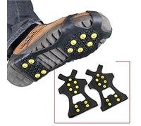 Leebei 2Pcs Non-Slip Shoe Cover,Ice Snow Grippers,Over Shoe Boot Traction Cleat Rubber Spikes Mountaineering Non-Slip Shoe Cover 10-Stud Slip-on Stretch Footwear (Small (Shoes Size:W 5-7/M 3-5))
