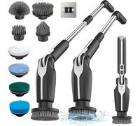 Leebein Electric Cleaning Brush， Spin Scrubber with 8 Interchangeable Brush Heads， Adjustable Extension Handle & 2 Rotation Speeds for Bathroom/Kitchen/Car, New Year Sale , Top gift picks