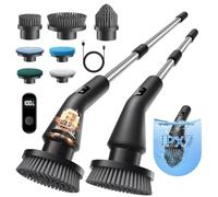 Leebein Electric Spin Scrubber, 2026 Upgraded Electric Cleaning Brush, IPX7 Waterproof Shower Scrubber with 7 Brush Heads, Extendable Long Handle and 2 Speeds Scrubber for Bathroom Floor Kitchen