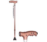 LEEBIITOO Canes Walking Stick Walking Cane Holder Walking Stick Crutch for Old Man Elderly Telescopic Stable Non Slip Lightweight Height Adjustable with Led Light Brown Walking Sti Safehappy