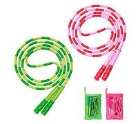 Leeboom Jump Rope, Adjustable Length Tangle-Free Segmented Soft Beaded Skipping Rope, Fitness Jump Rope for Kids, Man, and Women Weight Loss 9.2 Feet