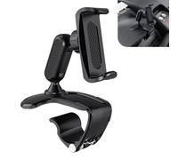 leechio Car Dashboard Phone Holder, 360 Rotary Dashboard Car Phone Holder, Multifunctional Clip Anti-Shake Rearview Mirror Navigation Fixture, Compatible with Smartphones Under 7 Inches (Black)