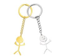 LEECLOUD 2 PCS Funny Middle Finger Keychain Set | Matching Keychains | Cool Personalized Gifts for Women Couples Friends and Brothers