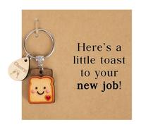 LEECLOUD Simulation Bread Toast Keychain - Cute Good Luck Charm Gift for Women, Congratulations New Job, Breakup Goodbye, Coworkers Going Away, New Beginnings Divorce Gift
