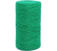 Leecogo Grass Green Jute Twine 2mm 328 Feet 100m for Arts and Crafts, Gardening, Gift Wrapping, Mason Jar Decor, Wedding Decorations, Packing String