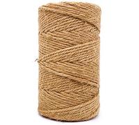 Leecogo Jute Twine 328 Feet 2.5mm 4Ply Heavy Duty Brown Jute Rope String for Home Gardening Plant Picture Hanger Industrial Packing Mason Jars Wedding Decorations Crafts