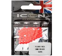 LEEDA Icon 5mm Beads - Pack of 50: Fluro Red