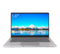 LEEDOW Laptop Celeron N4000 (Up to 2.6GHz),Laptops 6 GB RAM,128 GB SSD, Laptop Computer,14" HD Display,Portable Laptops for Moving Study & Travel,Long Battery Life