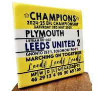 Leeds 2025 Championship Champions Marble coaster | Leeds Fan gift | Marching on together