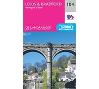 Landranger 104 Leeds & Bradford, Harrogate & Ilkley Map With Digital Version, Pink One Size
