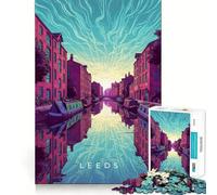 Leeds Canal Cityscape Art Adult Jigsaw Puzzle1000 Pieces Decompress Game True Detail Playful Challenge Night Play (38x52cm)