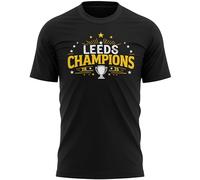 Leeds Champions 2025 Mens T Shirt Football Fan Celebration Tee for Dad Men Supporters, S, Black