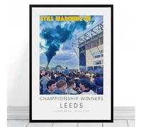 Leeds Championship Winners | Framed & Prints Available | 2025 Elland Road Stadium 6-0, Promoted Poster, United Together Still Marching On Football Fan Poster Art Artwork Gift Decor Father's Day