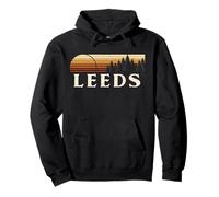 Leeds, England Evergreen Vintage Sunset Pullover Hoodie