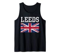Leeds Flag United Kingdom Flag Union Jack Vintage Faded Tank Top