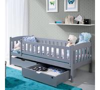 leeds storage wooden day bed in grey