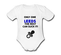 LEEDS Suck It Football Personalised Unique Baby Vest Baby Grow Babygrow Cute Novelty Boys Girls Footy Funny United Utd